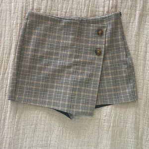 ZARA Plaid Mini Skort Medium
